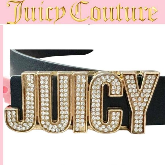 Juicy Couture Rhinestone Block Logo Buckle Belt main image 4